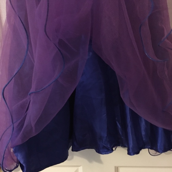 Lace Bodice Sequin Embellished Tulle Party Dress in Blue/Purple - Picture 6 of 13
